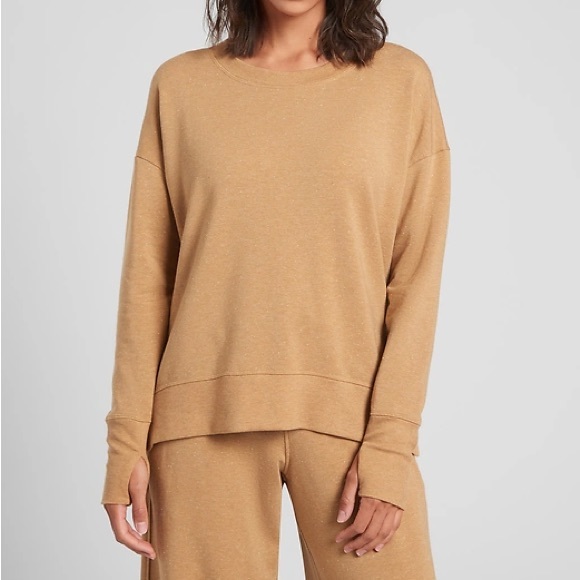 Athleta Tops - Athleta Relaxed Crewneck Sweatshirt in Camel Heather